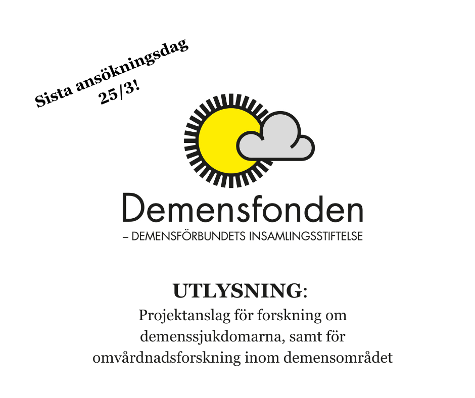 Demensfonden utlyser projektanslag till forskning om demenssjukdomarna